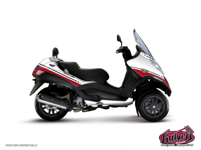 KIT DÉCO COOPER MAXI-SCOOTER PIAGGIO MP3 300 LT HYBRID BLANC-ROUGE 2010/2023