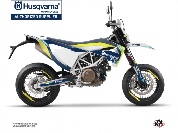 KIT DÉCO ROCKY MOTOCROSS HUSQVARNA SUPERMOTO 701 BLEU-JAUNE