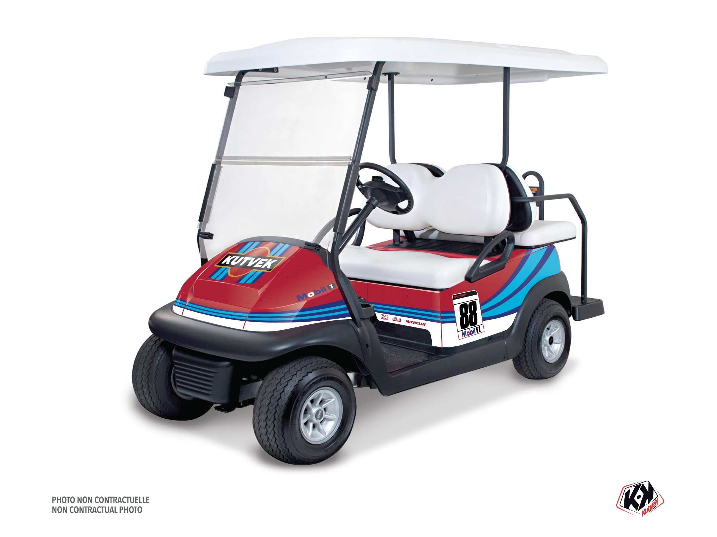 club car golf cart martini serie graphic kit red